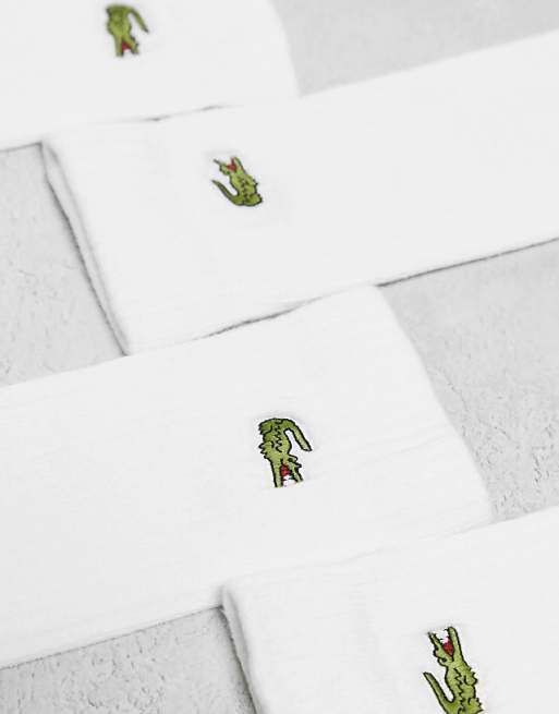 Lacoste 3 Pack Logo Ankle Socks In White