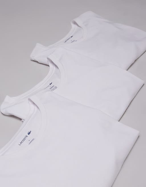 Lacoste 3 pack t-shirt in white