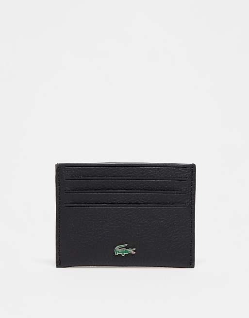 Lacoste logo card holder in black