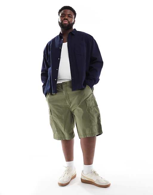 Levi's Big & Tall carrier cargo 2 pocket canvas shorts in dark green