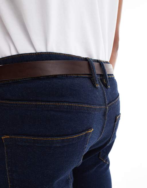 Levi's New Narrow Leather Belt In Brown