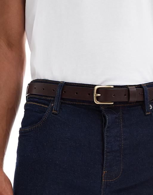 Levi's new narrow leather belt in brown