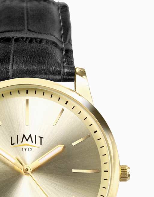 Limit 38mm Mens Round Black Analogue Watch In Black