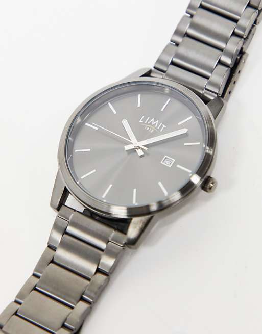 Limit Bracelet Watch In Gunmetal Grey With Grey Dial