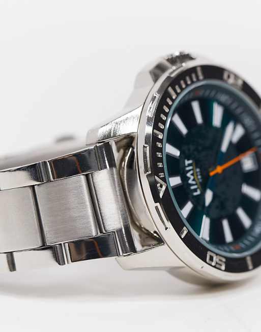 Limit Bracelet Watch In Silver With Green Dial