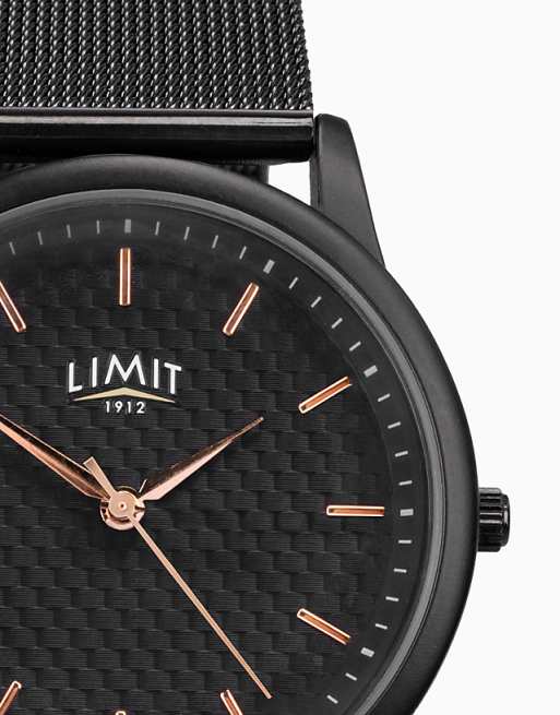 Limit Classic 38mm Mens Round Black Analogue Watch In Black