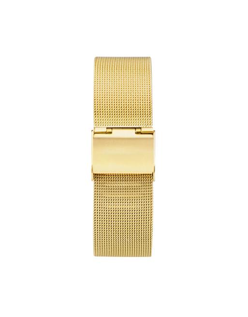 Limit Gold Watch With Mesh Bracelet And Dial In Champagne