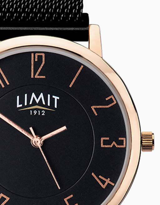 Limit Modern 41mm Mens Round Black Analogue Watch In Black