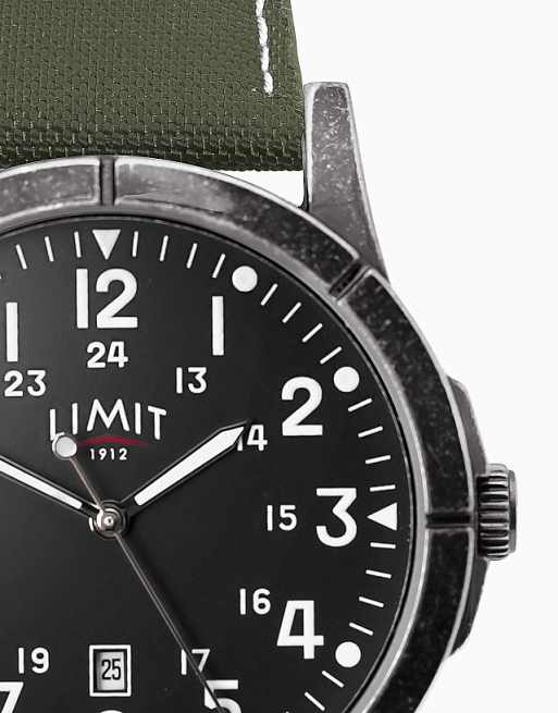 Limit Pilot 45mm Mens Round Black Analogue Watch In Black