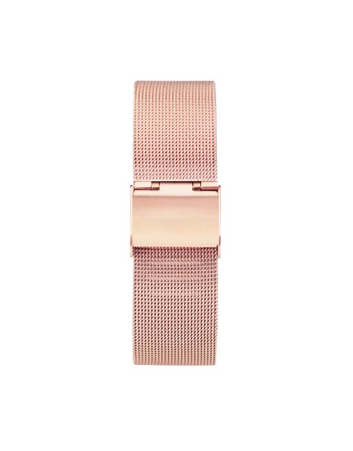 Limit Rose Gold Watch With Mesh Bracelet And Dial In Silver White