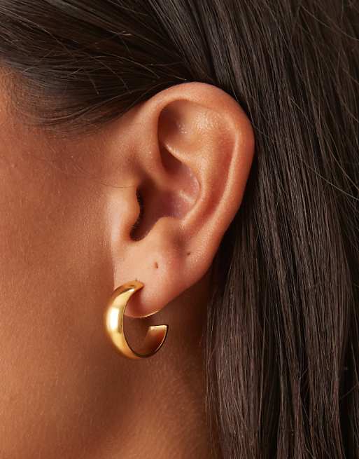 Lost Souls 20mm wide hoop earrings in 18ct gold plated stainless steel