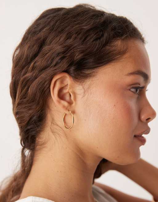 Lost Souls 25mm Hoop Earrings In 18ct Gold Plated Stainless Steel