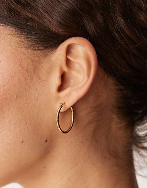 Lost Souls 25mm hoop earrings in 18ct gold plated stainless steel
