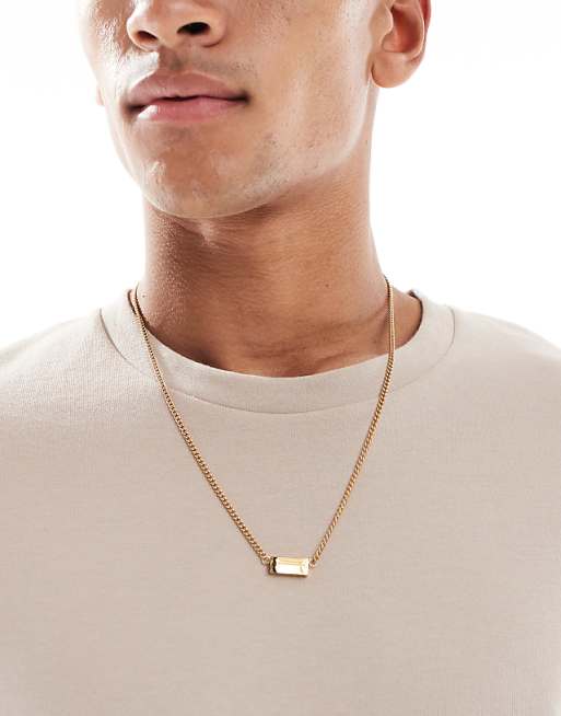 Lost Souls brick pendant necklace in 18k gold plated