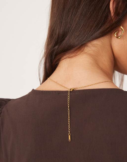 Lost Souls Celestial Embellished Pendant Necklace In 18ct Gold Plated Stainless Steel