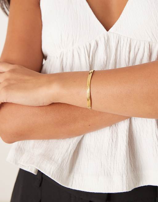 Lost Souls chunky snake chain bracelet in 18ct gold plated stainless steel