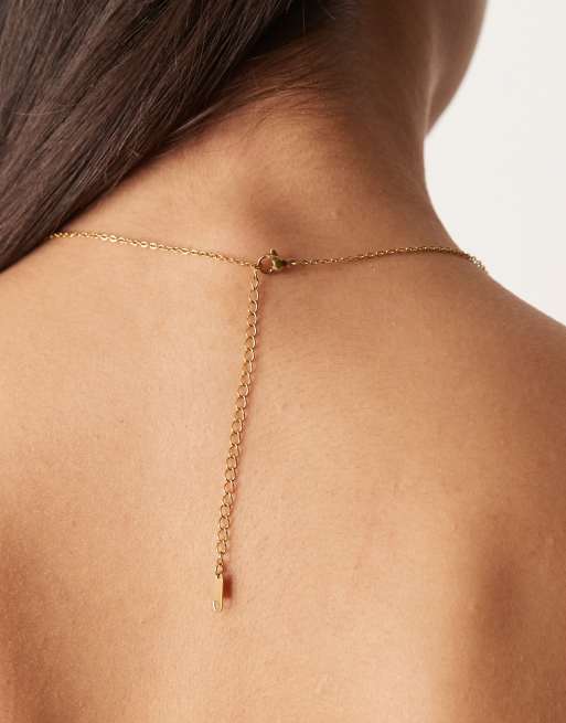 Lost Souls Classic Pearl Pendant Necklace In 18ct Gold Plated Stainless Steel
