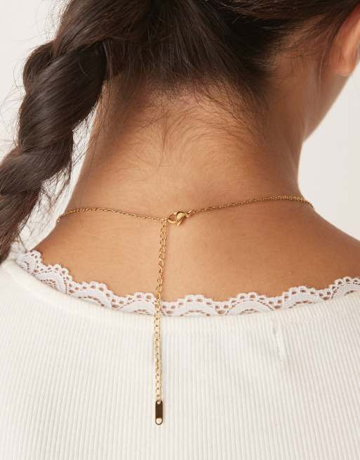 Lost Souls Crystal Charms Necklace In 18ct Gold Plated Stainless Steel