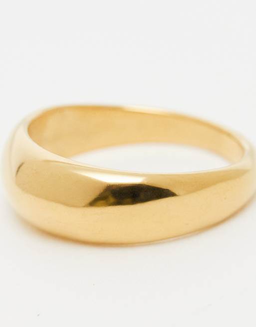 Lost Souls Dome Ring In 18ct Gold Plated Stainless Steel