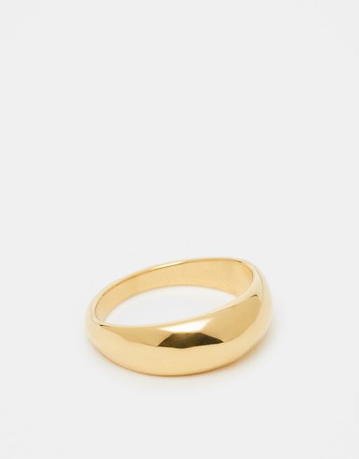 Lost Souls dome ring in 18ct gold plated stainless steel
