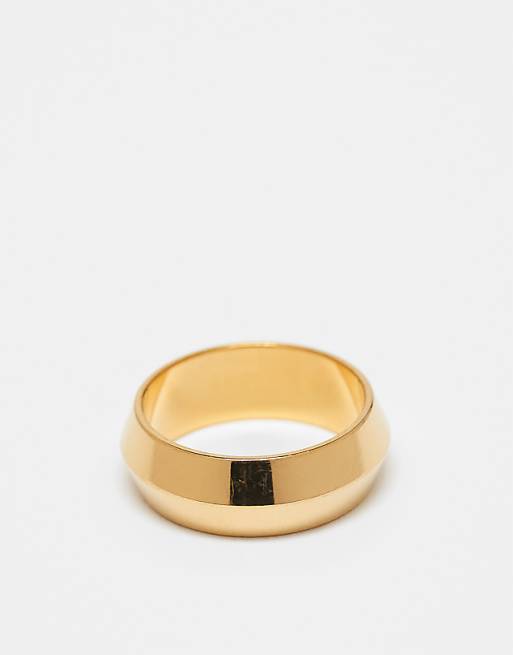 Lost Souls geometric band ring in 18k gold plated