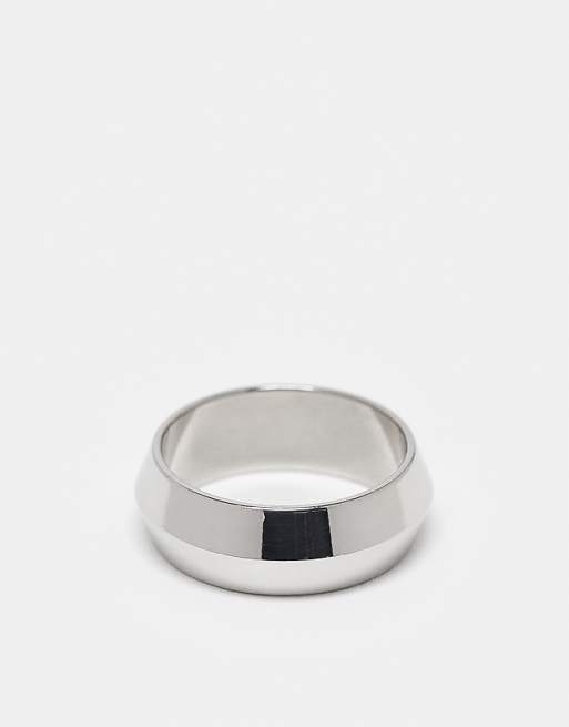 Lost Souls geometric band ring in stainless steel