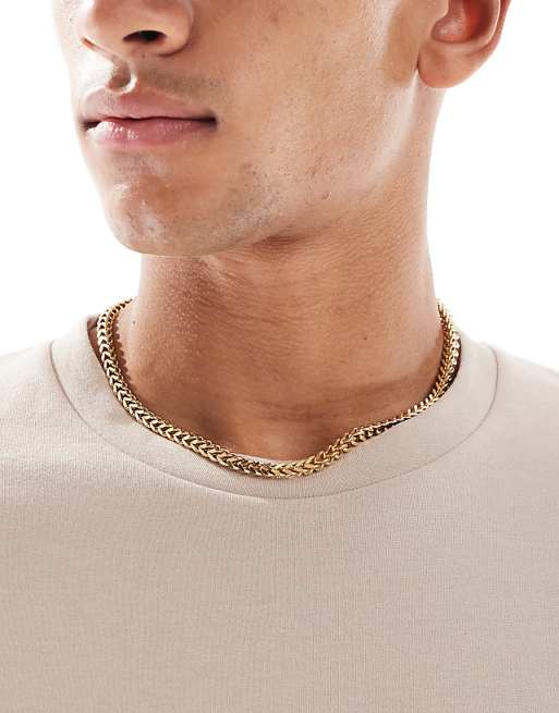 Lost Souls heavy weight box cable chain necklace in 18k gold plated