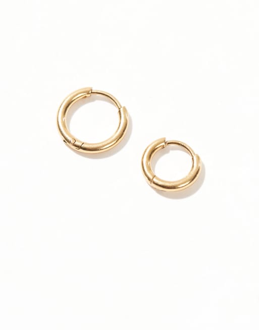 Lost Souls Mismatched Huggie Hoop Earrings In 18k Gold Plated
