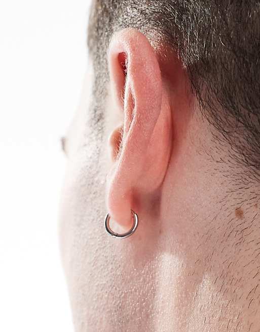 Lost Souls mismatched huggie hoop earrings in stainless steel