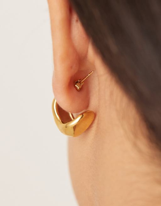 Lost Souls Molten Mini Hoop Earrings In 18ct Gold Plated Stainless Steel