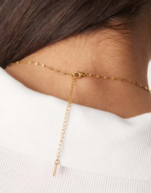 Lost Souls Simple Lariat Necklace In 18ct Gold Plated Stainless Steel