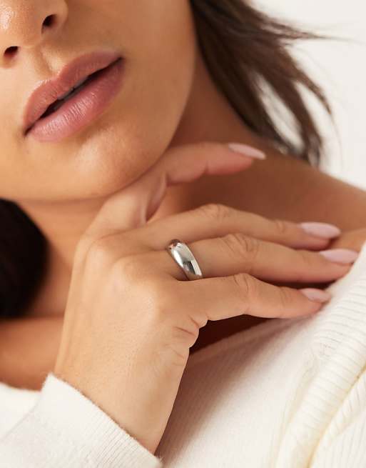 Lost Souls stainless steel dome ring in silver