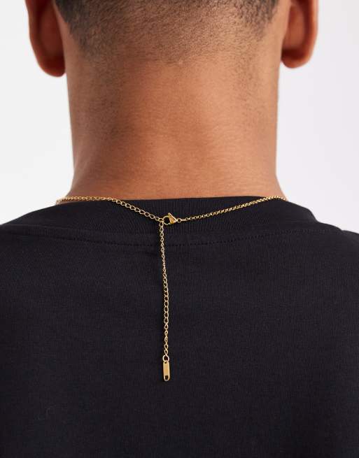 Lost Sous Tear Drop Tiger Eye Pendant Necklace In 18k Gold Plated