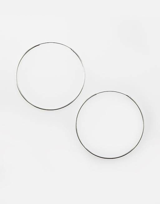 Lovisa Sterling Silver 60mm Hoop Earrings In Silver