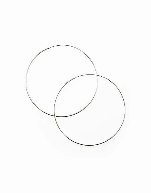 Lovisa Sterling silver 60mm hoop earrings in silver