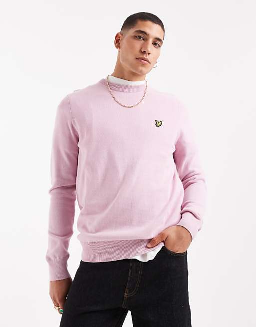 Lyle & Scott Mid knits cotton crew neck jumper in x574 pink light