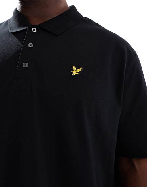 Lyle & Scott Plus Plain Polo Shirt In Black