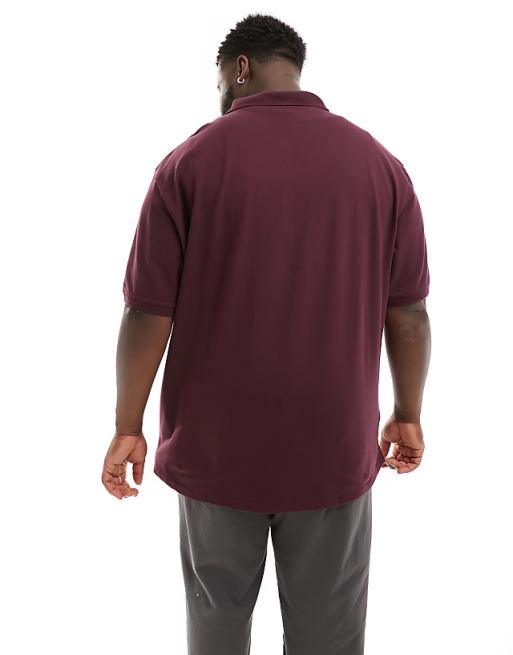 Lyle & Scott Plus Short Sleeve Polo Shirt In Burgundy