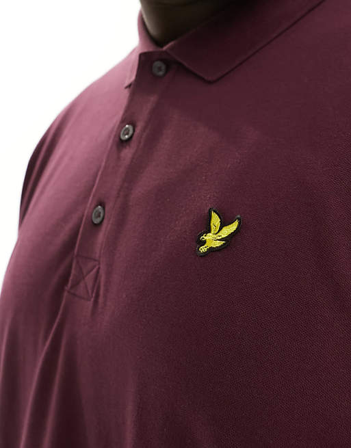 Lyle & Scott Plus Short Sleeve Polo Shirt In Burgundy
