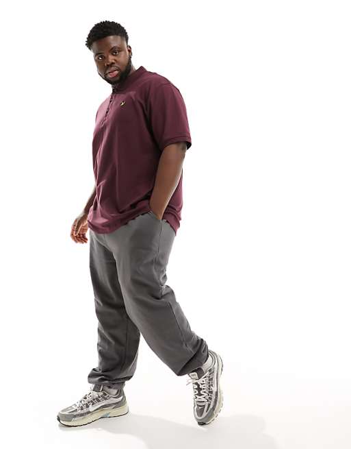 Lyle & Scott Plus Short Sleeve Polo Shirt In Burgundy