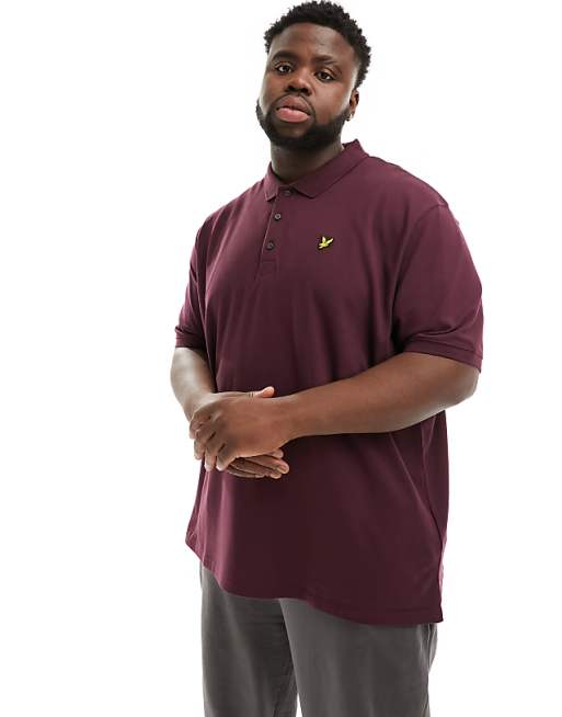 Lyle & Scott Plus short sleeve polo shirt in burgundy