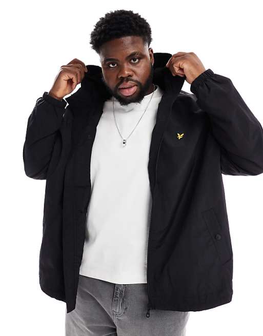 Lyle & Scott Plus Zip Through Hooded Jacket in Black