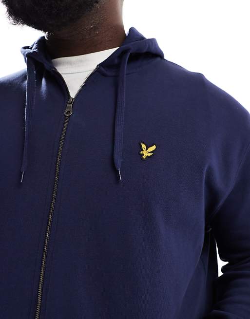 Lyle & Scott Plus Zip Through Hoodie In Navy