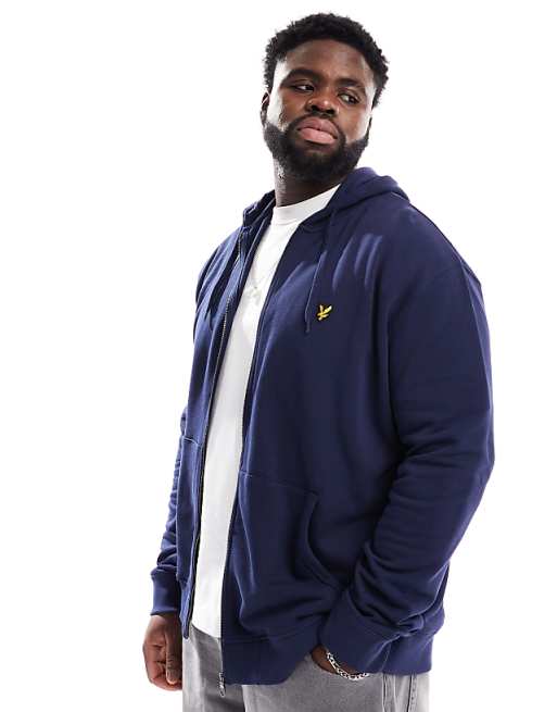 Lyle & Scott Plus Zip Through Hoodie in Navy