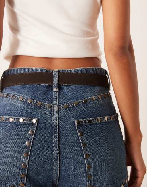 Mango Classic Leather Belt In Brown