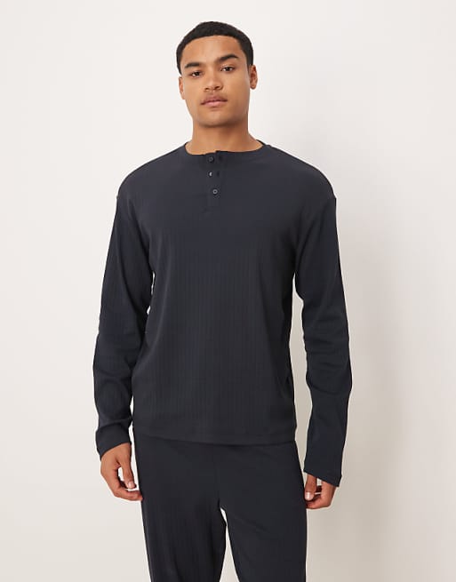 Mango Cotton Pyjama Set In Navy