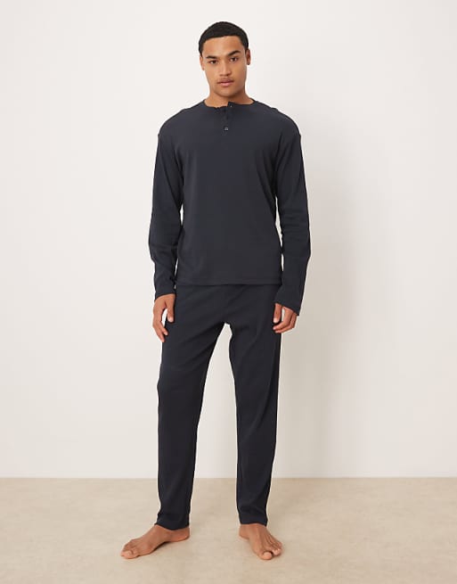 Mango cotton pyjama set in navy