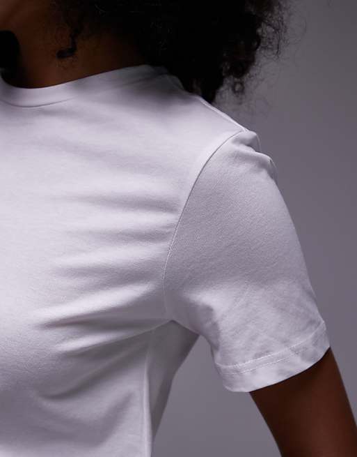Mango Round Neck T-shirt In White