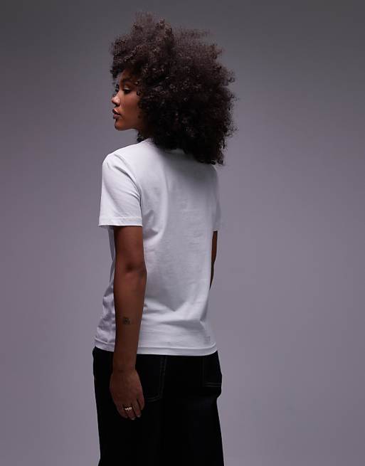 Mango Round Neck T-shirt In White