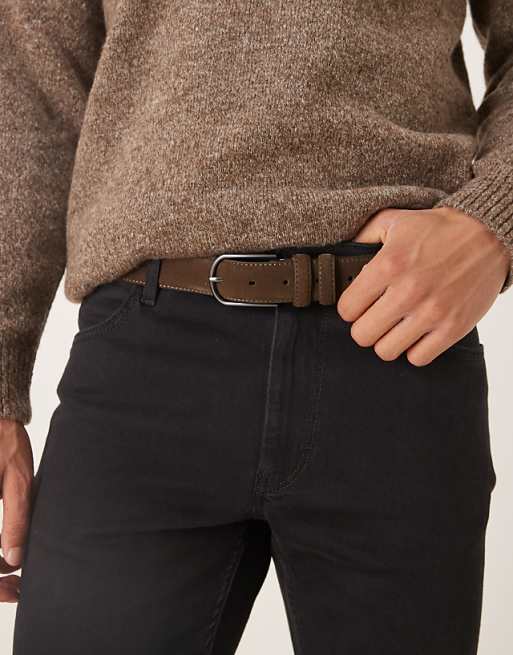Mango suede belt in brown